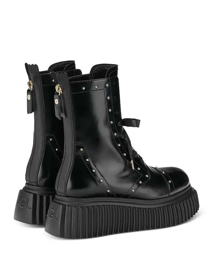 AGL Milagros Lace Up Platform Combat Boot