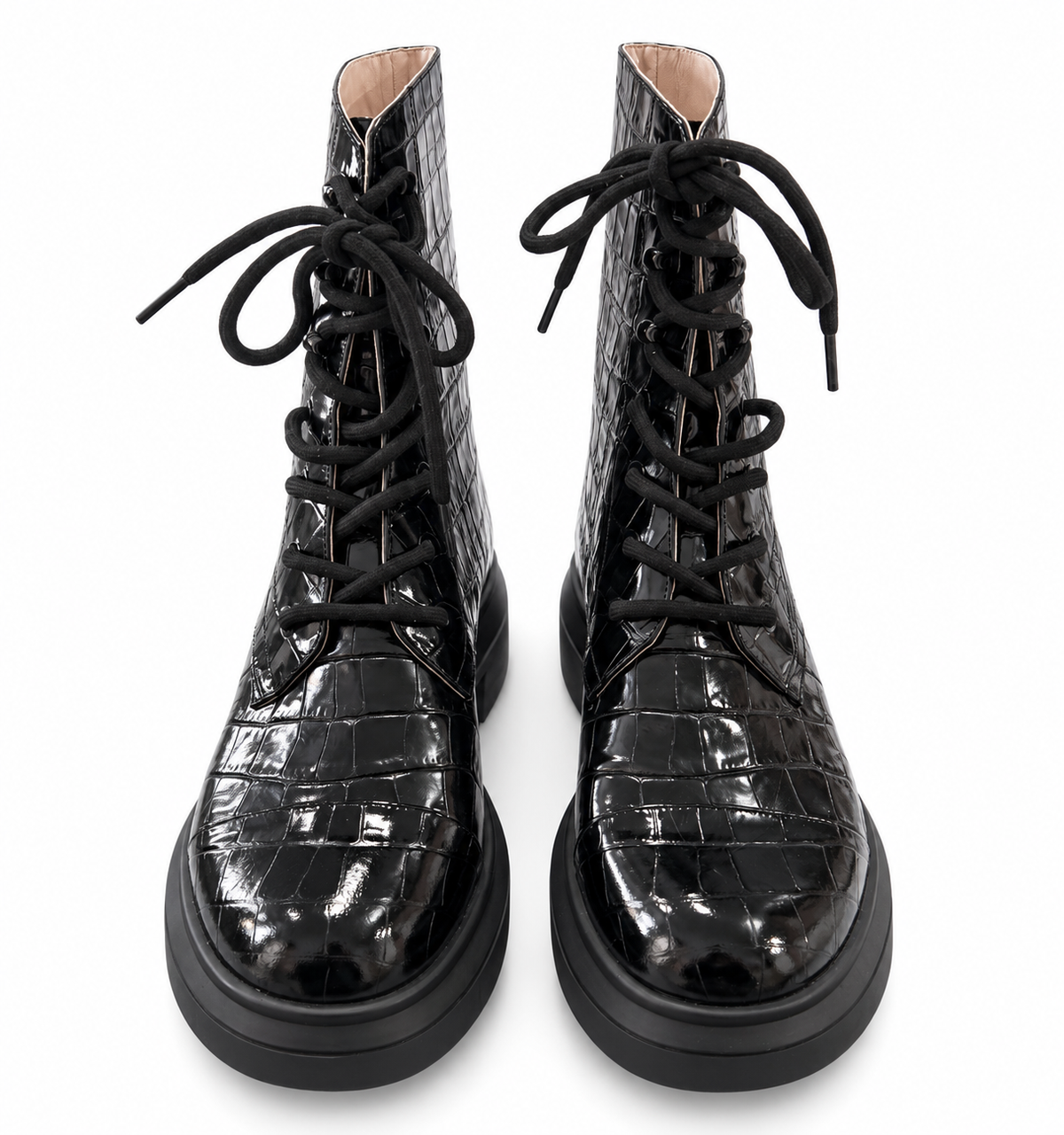 STUART WEITZMAN Nisha Black Printed Soft Croc (Discount Offer)