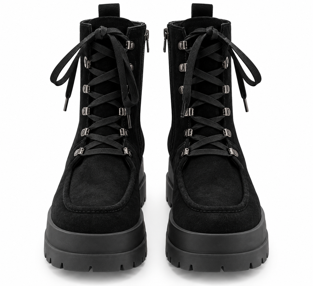 CLERGERIE Walt Black Suede Lace-Up Boots (Discount Offer)