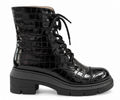 STUART WEITZMAN Nisha Black Printed Soft Croc (Discount Offer)