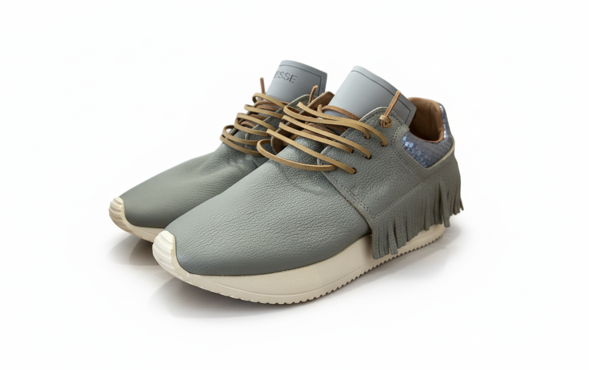 ESSEutESSE Leather Fringe Sneaker (Discount Offer)