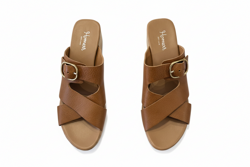 HOMERS Volanato Miele Platform Block Heel Sandal (Discount Offer)