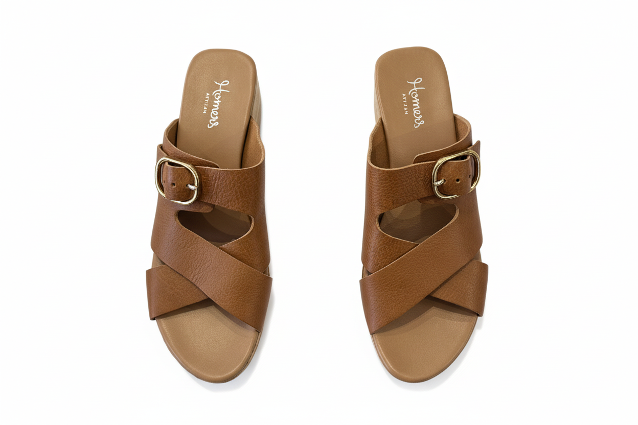 HOMERS Volanato Miele Platform Block Heel Sandal (Discount Offer)
