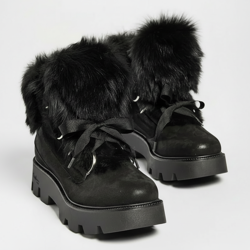 MONTELLIANA 1965 Aurora Ankle Boot in Black Goat Fur (Discount Offer)