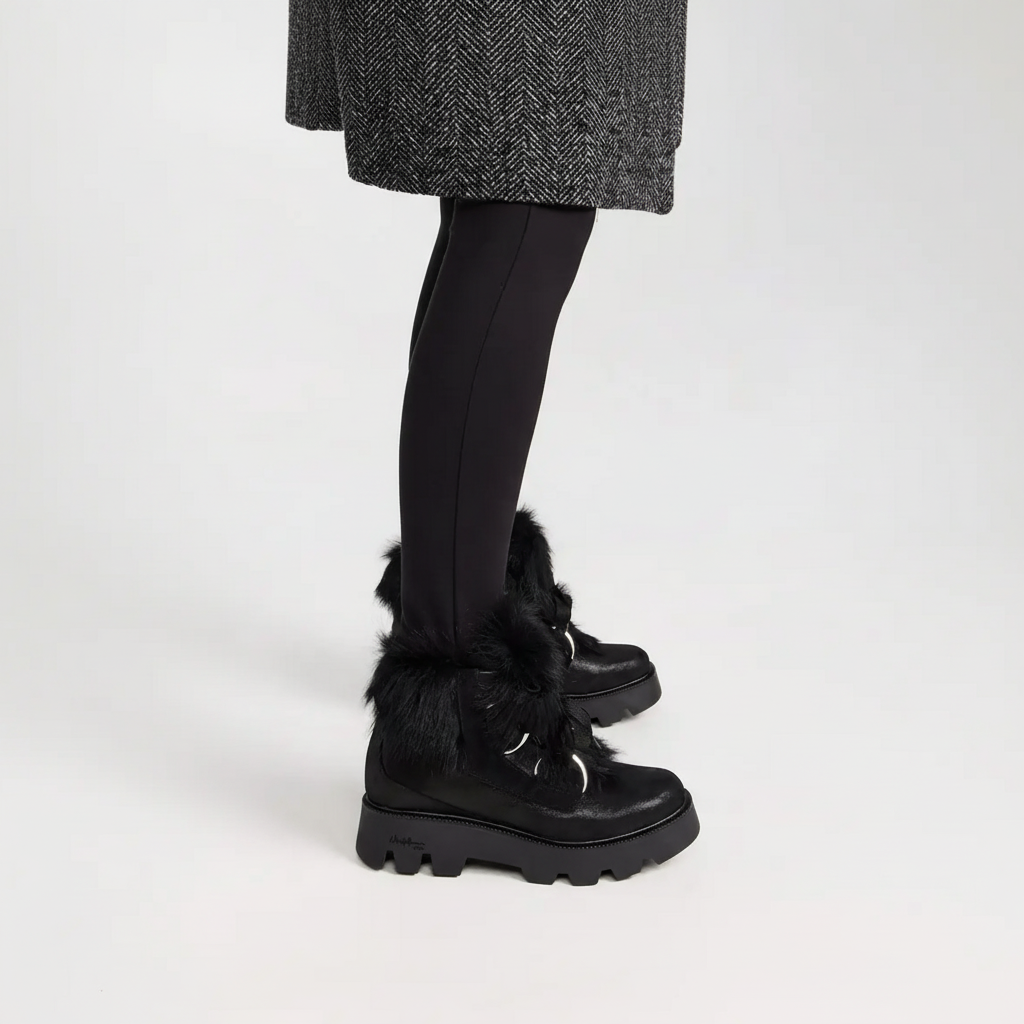 MONTELLIANA 1965 Aurora Ankle Boots in Black Goat Fur
