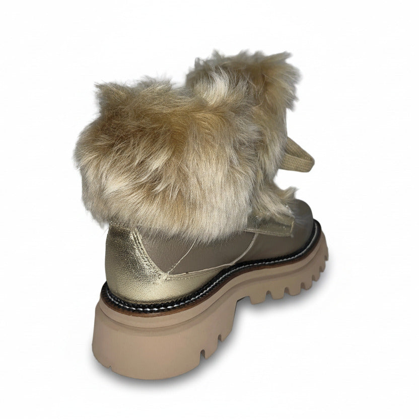 MONTELLIANA 1965 Aurora Ankle Boot in Taupe Goat Fur (Discount Offer)