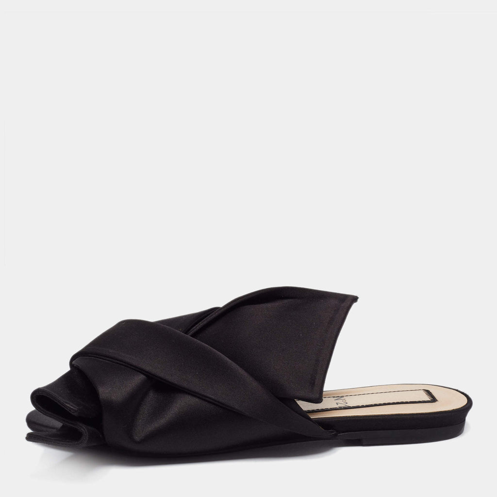 N°21 Black Satin Knot Flat Mules (Discount Offer)