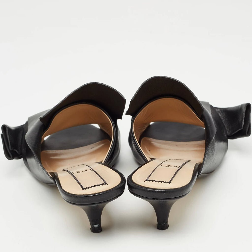 N°21 Black Bow Kitten Heel Mule (Discount Offer)