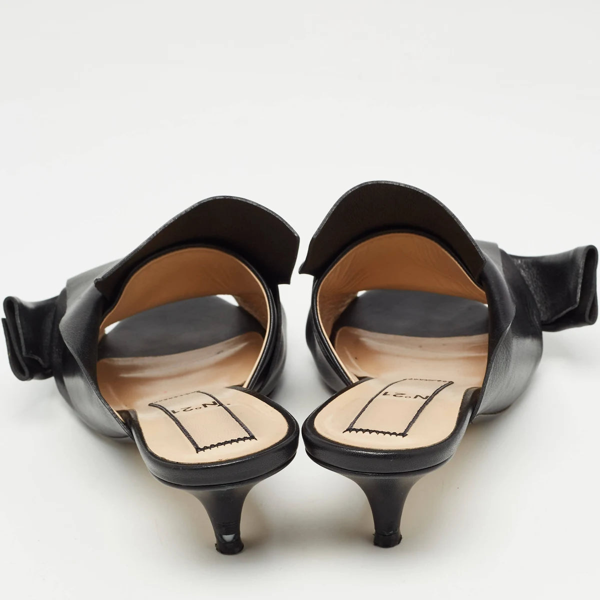 N°21 Black Bow Kitten Heel Mule (Discount Offer)
