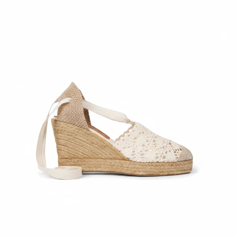 PENELOPE CHILVERS High Valenciana Ankle Tie Espadrille Wedge Pump (Discount Offer)