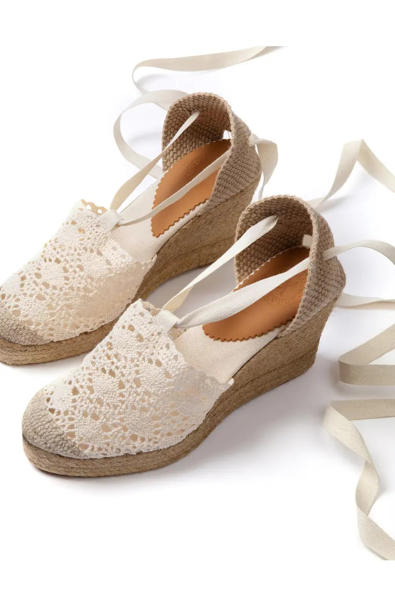 PENELOPE CHILVERS High Valenciana Ankle Tie Espadrille Wedge Pump (Discount Offer)