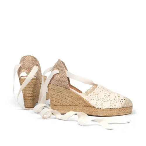 PENELOPE CHILVERS High Valenciana Ankle Tie Espadrille Wedge Pump (Discount Offer)