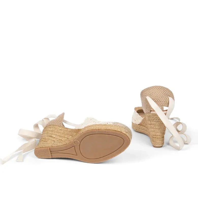 PENELOPE CHILVERS High Valenciana Ankle Tie Espadrille Wedge Pump (Discount Offer)