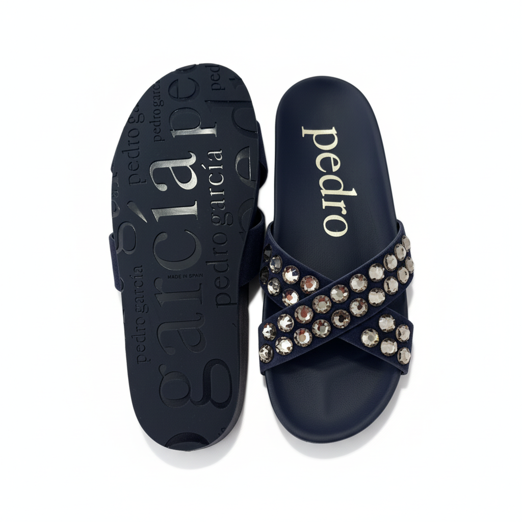 PEDRO GARCIA Analis Crystal Suede Crisscross Sandals (Discount Offer)