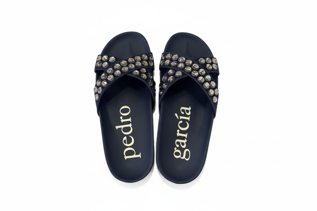 PEDRO GARCIA Analis Crystal Suede Crisscross Sandals (Discount Offer)