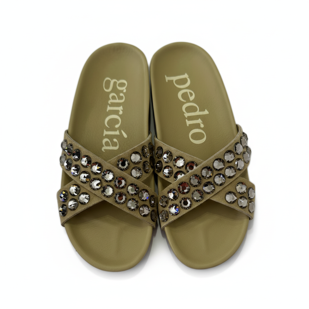 PEDRO GARCIA Analis Crystal Suede Crisscross Sandals (Discount Offer)