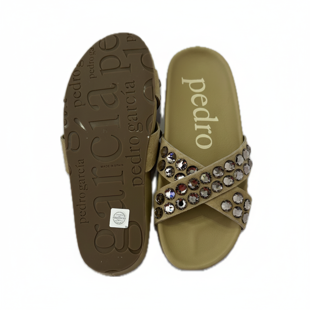 PEDRO GARCIA Analis Crystal Suede Crisscross Sandals (Discount Offer)