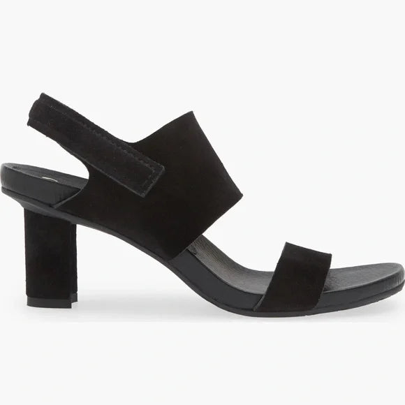 PEDRO GARCIA Collins Black Castoro-Naplack Slingback Heel Sandal (Discount Offer)
