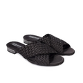PEDRO GARCIA Elif Black Satin Sandal (Discount Offer)