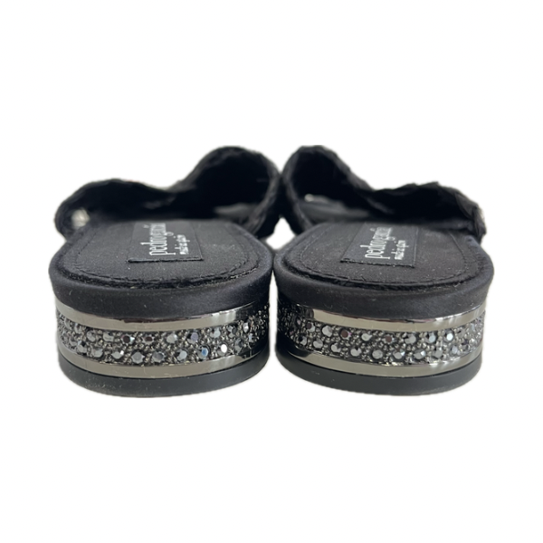 PEDRO GARCIA Elif Black Satin Sandal (Discount Offer)