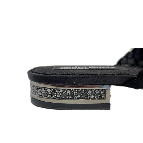 PEDRO GARCIA Elif Black Satin Sandal (Discount Offer)
