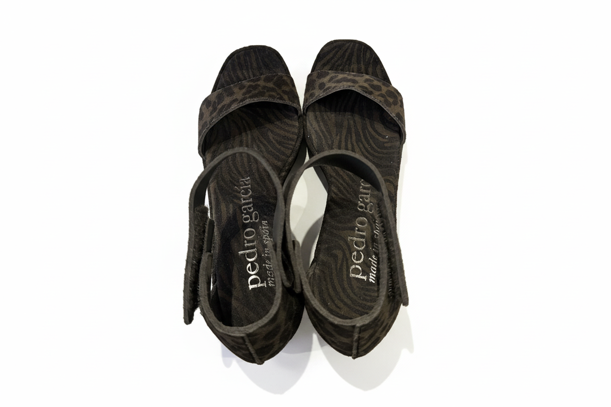 PEDRO GARCIA Fidelia Leopard/Zebra print Wedge (Discount Offer)