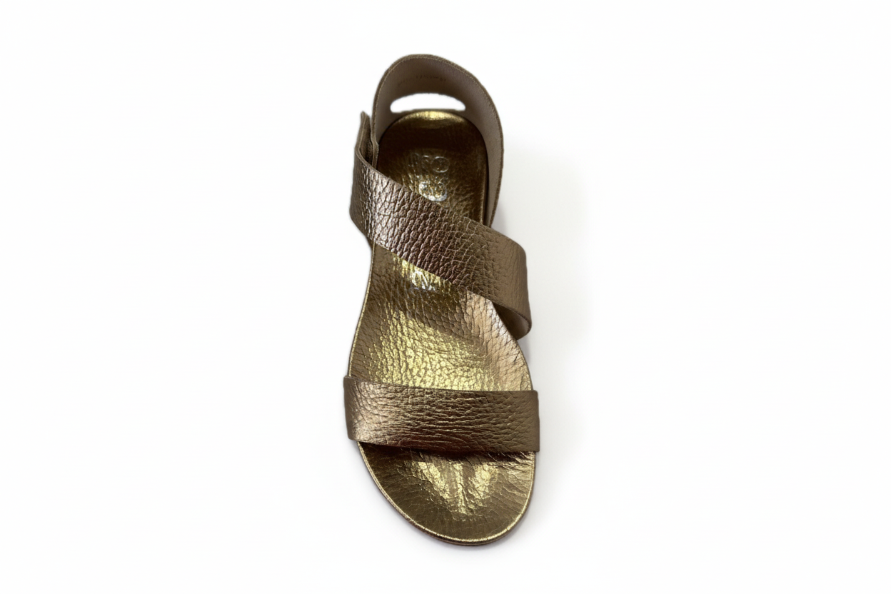 PEDRO GARCIA Jedda 08 Metallic Ankle-Grip Sandal in Gold (Discount Offer)
