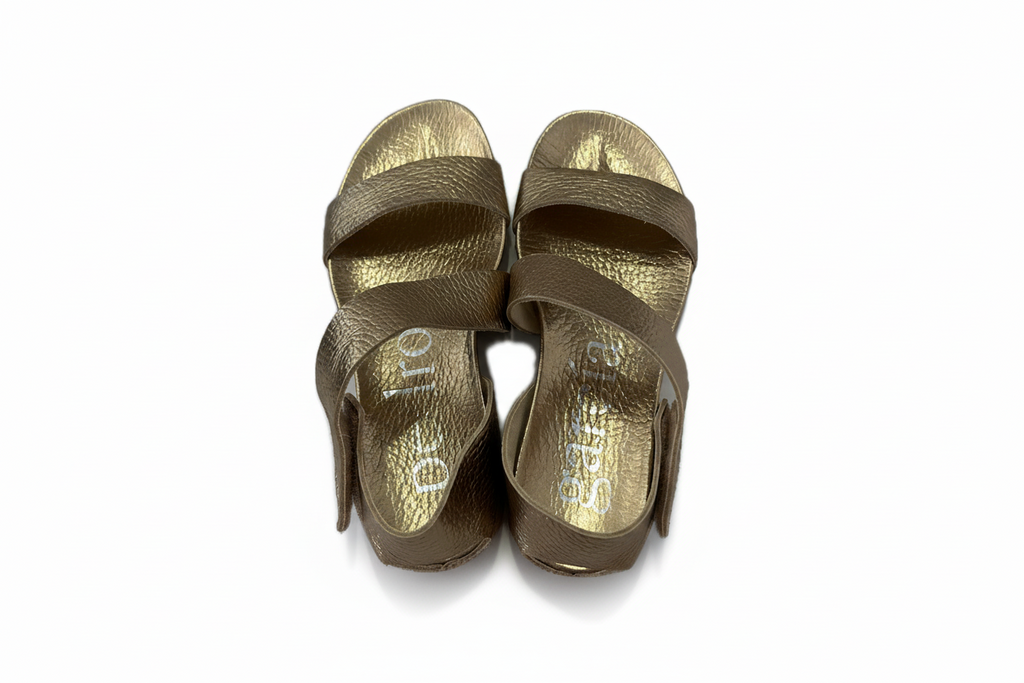 PEDRO GARCIA Jedda 08 Metallic Ankle-Grip Sandal in Gold (Discount Offer)