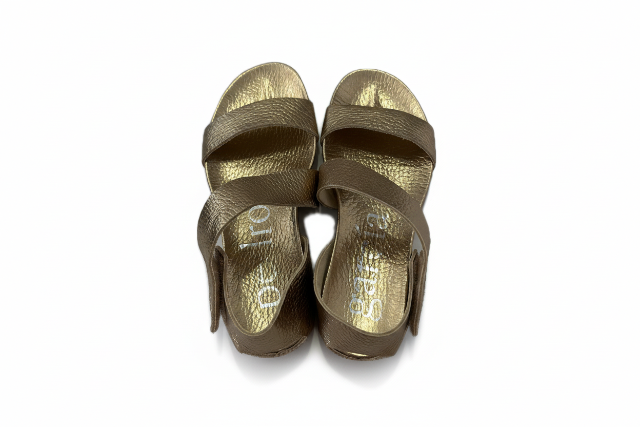PEDRO GARCIA Jedda 08 Metallic Ankle-Grip Sandal in Gold (Discount Offer)