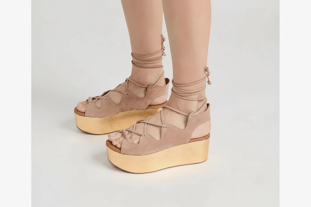 SEE BY CHLOE Liana Platform Sandal (Nude Suede) (Discount Offer)