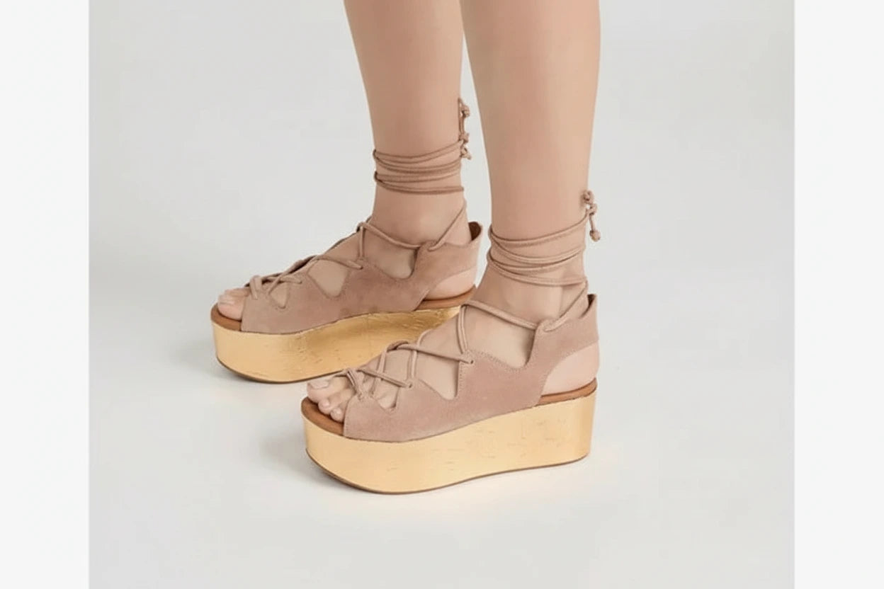 SEE BY CHLOE Liana Platform Sandal (Nude Suede) (Discount Offer)