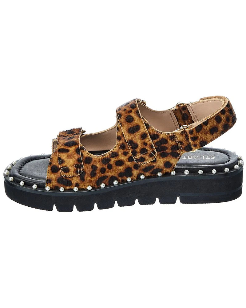 STUART WEITZMAN Zoe Lift Cheetah Haircalf Sandal (Discount Offer)