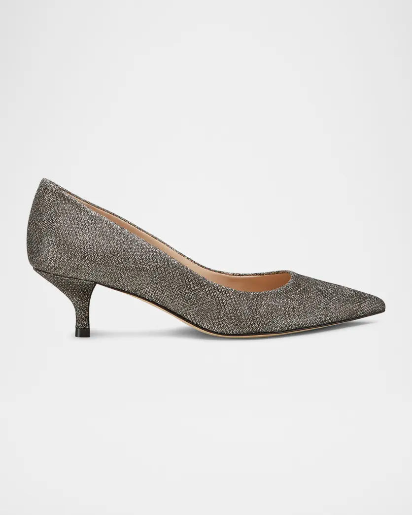 STUART WEITZMAN Metallic Kitten Pumps