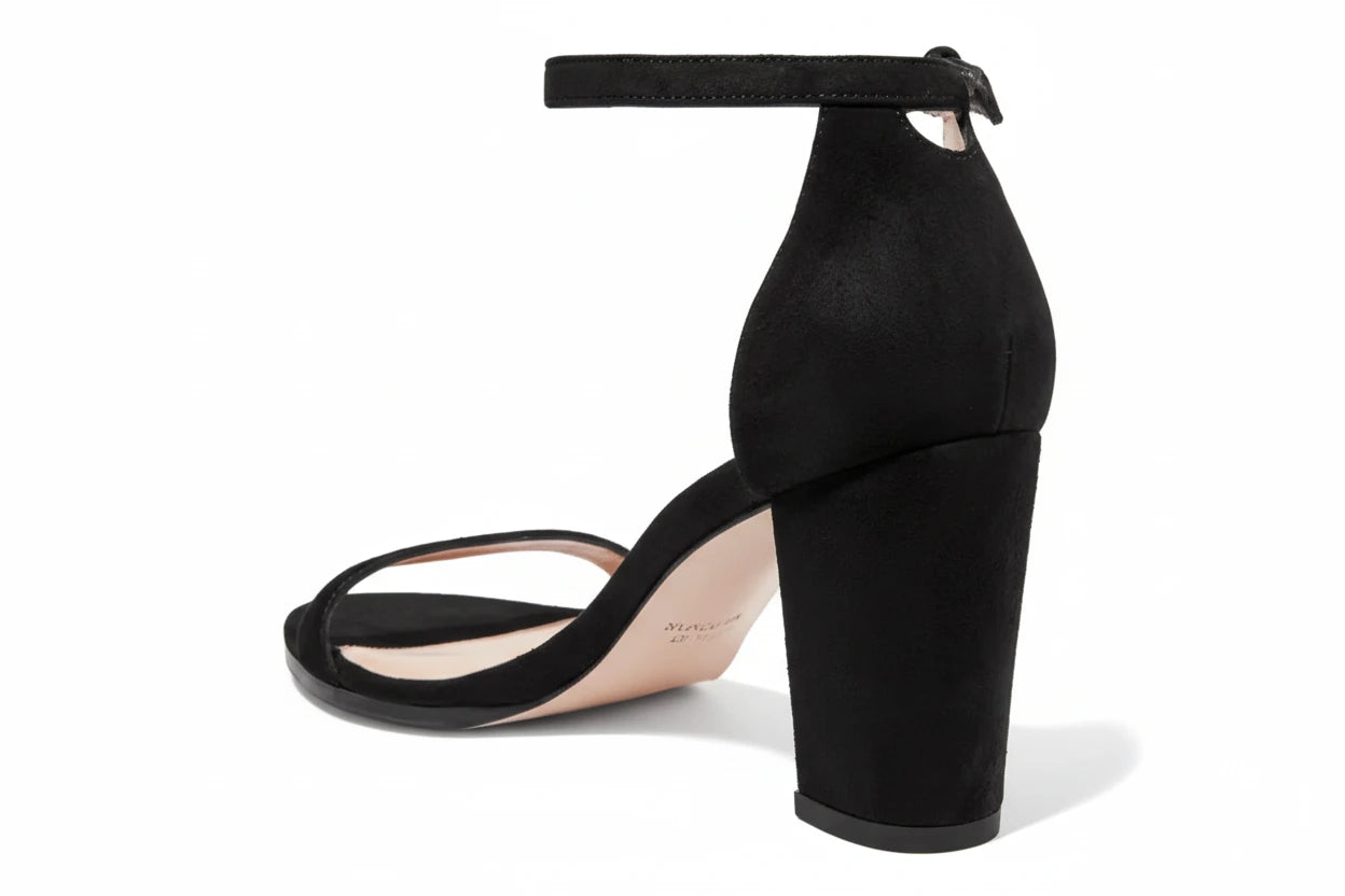 STUART WEITZMAN Nearlynude Ankle Strap Suede Sandal (Discount Offer)
