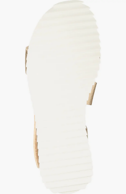 PEDRO GARCIA Jedda 05 Metallic Ankle-Grip Sandal in Gold and White (Discount Offer)